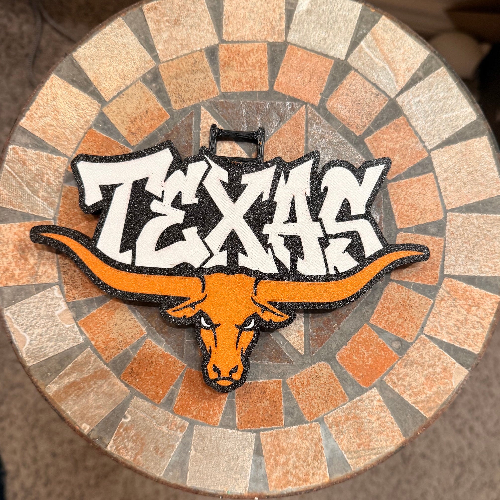 Texas Longhorn Gold and White Hype Chain with a longhorn pendant
